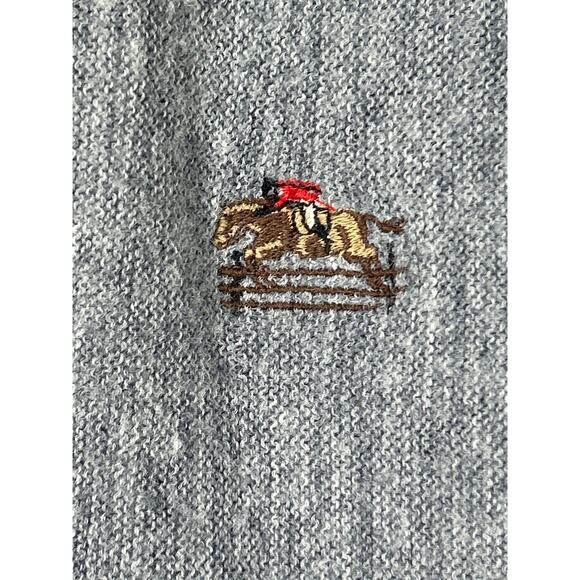 Vintage Sweater Cardigan XL Gray Equestrian Steeplechase USA Made - Picture 5 of 12